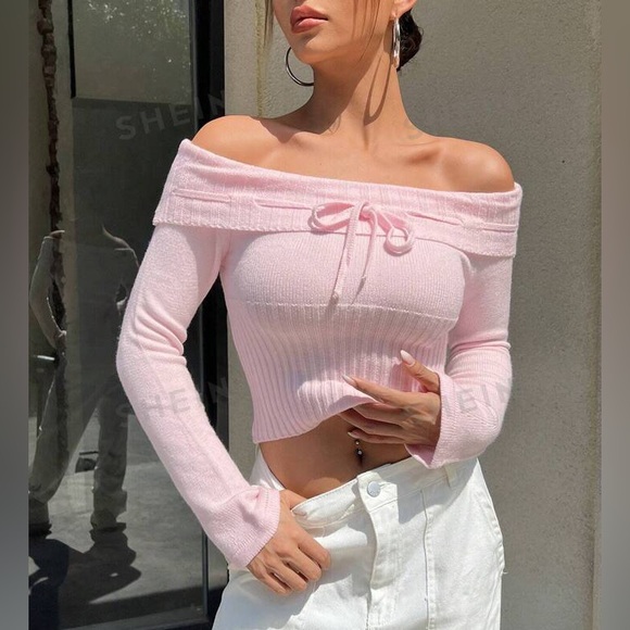 Off shoulder pink bow top ballet core - Picture 3 of 3